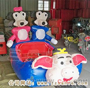 山東臨沂兒童充氣電瓶車 彩燈氣模外罩可單獨(dú)出售的創(chuàng)新設(shè)計(jì)